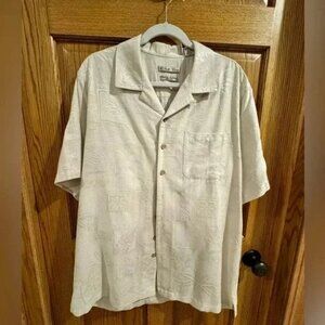Batik Bay 100% washable SILK Shirt, Embossed Palm Tree Pattern